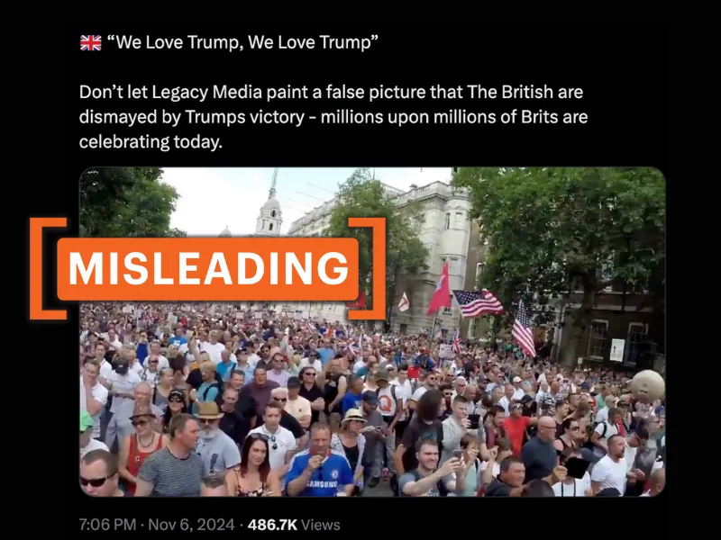 Video does not show recent pro-Trump rally in the U.K.